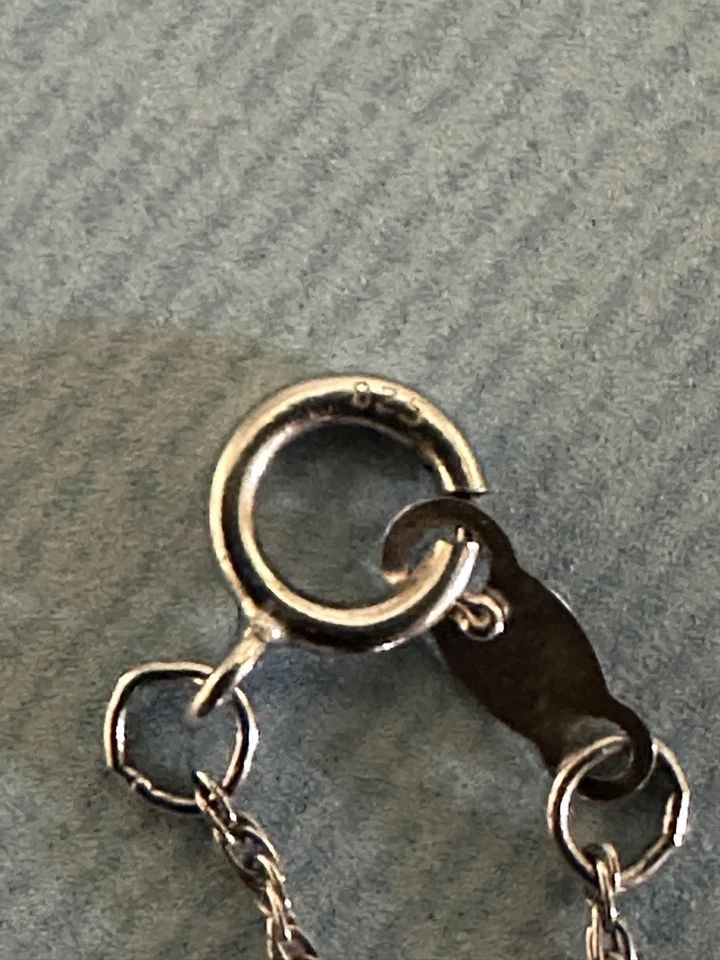 "Collar de diamantes Zales de ley negro blanco infinito plata caja probada 18"" de largo" Foto 3 de 4