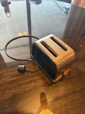 Vintage Chrome Children's Toy Toaster Black Cord 5.5" Art Deco Retro Kitchen