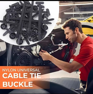 Nylon Universal Cable Tie Buckle, Heavy Duty Self-Locking 40 PCS Zip Ties Holder