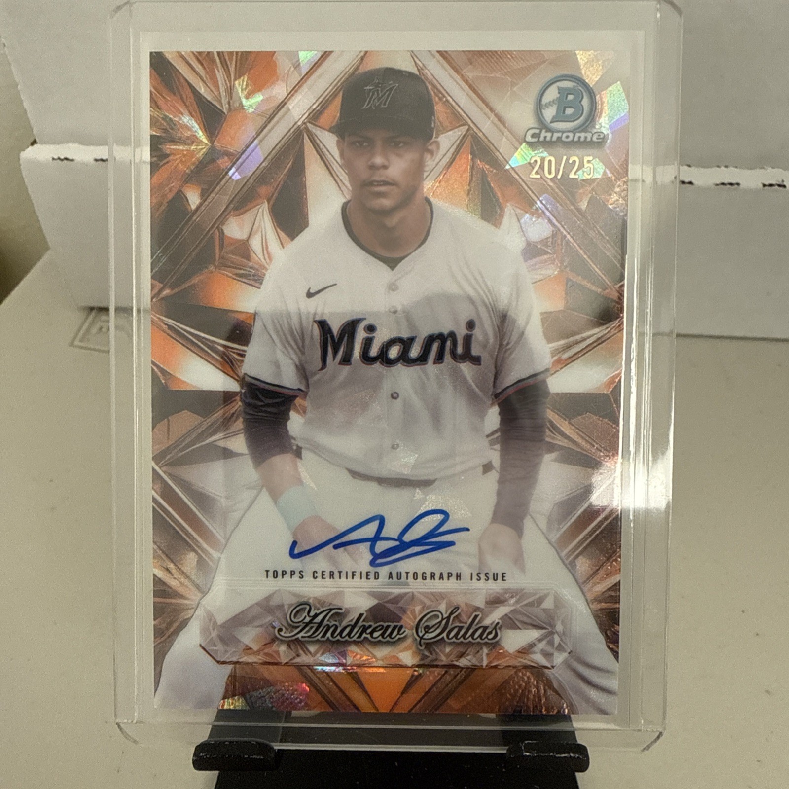 2025 Bowman Chrome Sapphire Selections Andrew Salas Orange Rookie Auto /25
