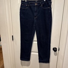 J.Crew Stovepipe Straight Jeans Womens 32 Blue Denim High Rise