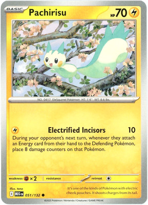 Pachirisu 051/132 - Mega Evolution - Pokemon - NM/M English