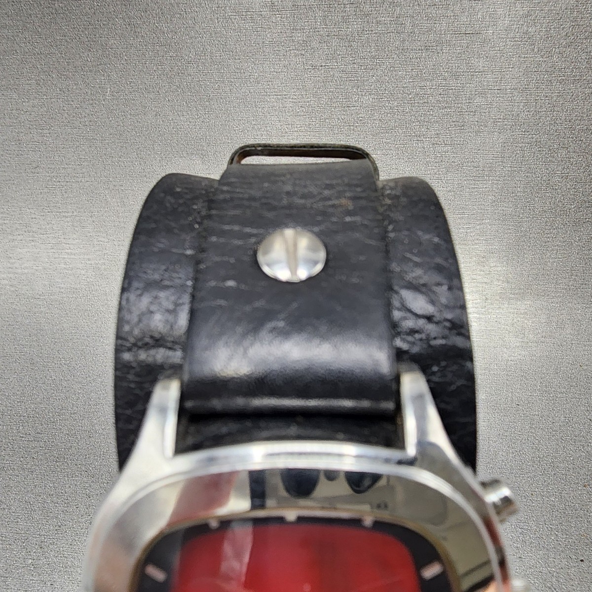 Fossil BigTic Watch Men 39mm Red Dial Silver Tone Square