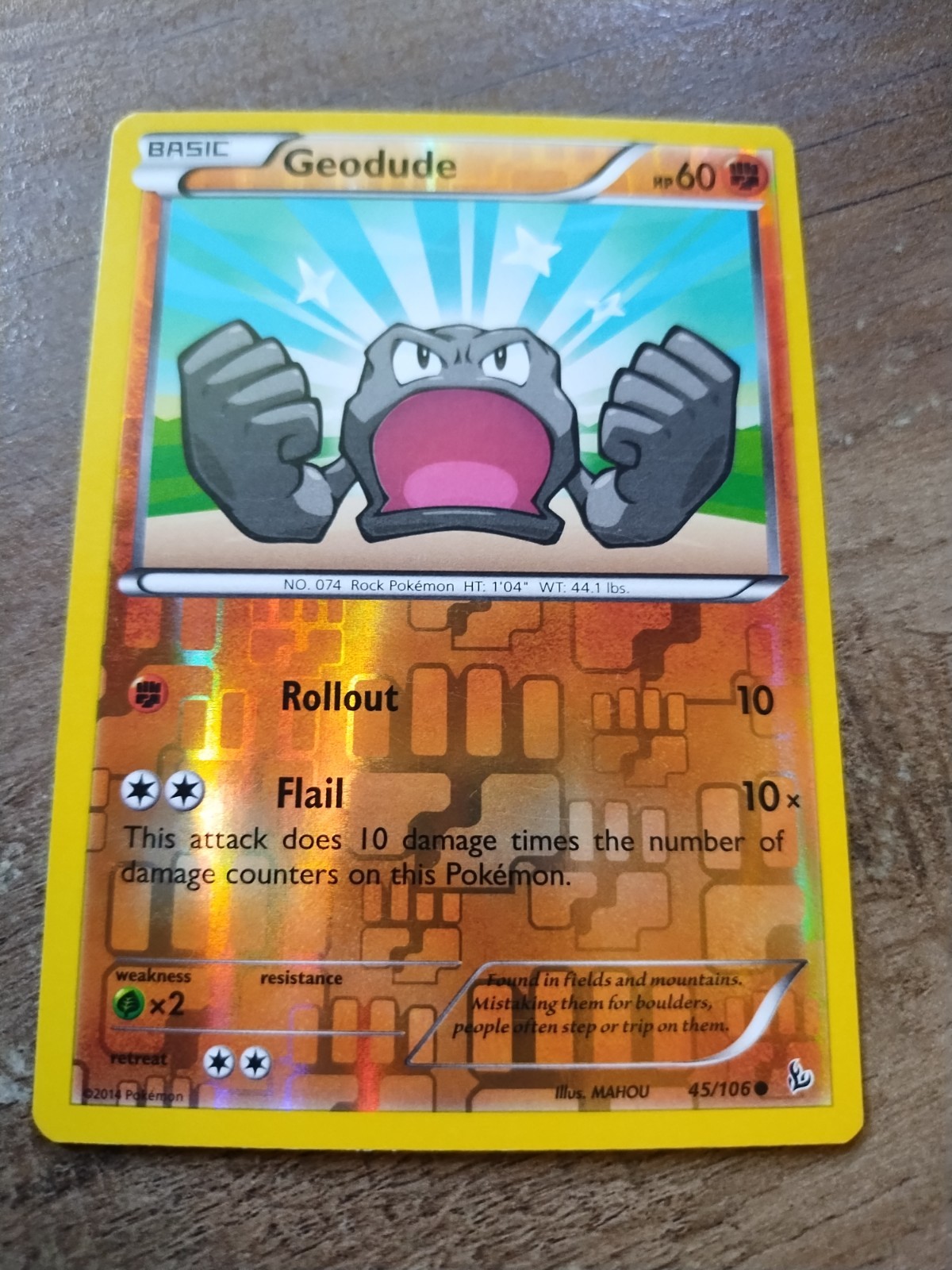 Geodude 45/106 Flashfire Reverse Holo-LP