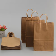 Twisted Handle Bags Brown Party Grocery Twisted Handles Gift Carrier Kraft