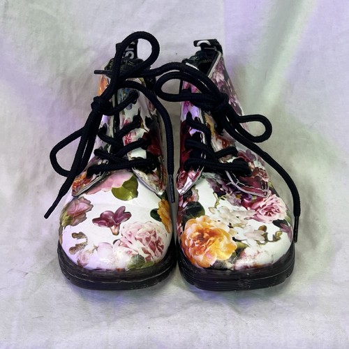 Kleinkind Mädchen bequeme Kinder Schnürstiefel Blumen mit Reißverschluss Größe 10 (28) - Bild 3 von 10