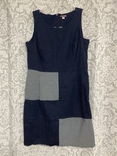 Tommy Hilfiger Denim Patchwork Boho Contemporary Sleeveless Sheath Dress Blue 14