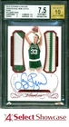 2014 FLAWLESS GREATS DUAL MEMORABILIA RUBY #7 LARRY BIRD HOF /15 BGS 7.5 AUTO 10