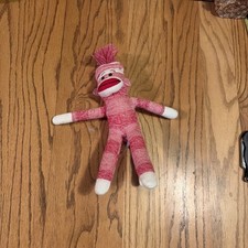 10" Circo Pink Red Stripe Sock Monkey Plush Stuffed Animal Adventure Lovey Toy