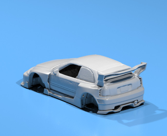 3D Resin FatBoi Wide Body Kit for Hot Wheels Civic EK9 – JDM Plug & Play Set
