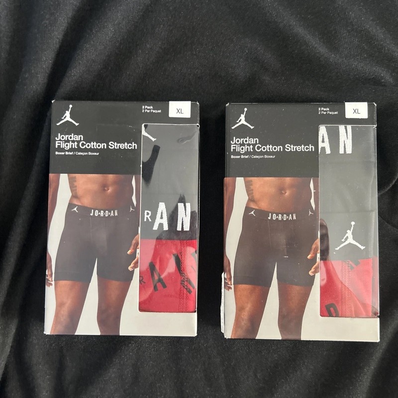 Jordan Flight Nike 2 Pack Cotton Stretch Boxer Brief Set BOGO MJ Sz XL FREE New