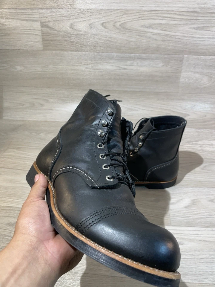 Red Wing 鞋 Iron Ranger 8084 尺码 9.5 D 男式靴子黑色美国制造二手 — 第 2/4 张图片