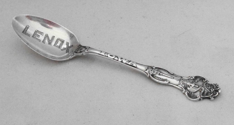 Vintage R Wallace & Sons Sterling Silver Lenox, Iowa Souvenir Spoon