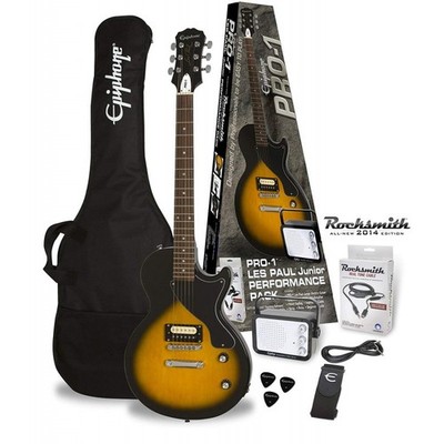 EPIPHONE LES PAUL PRO JUNIOR SUNBURST ELECTRIC GUITAR + AMP + ACCESSORIES