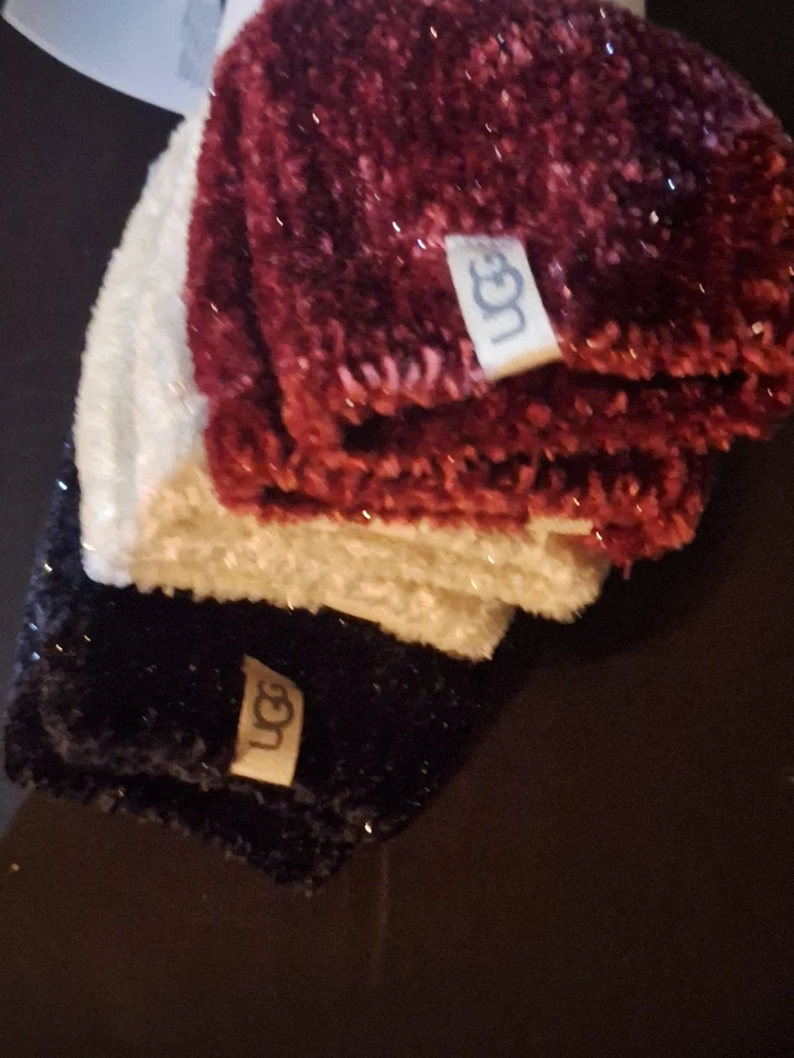 UGG носки - Leda блеск 3-Pack ~ кремовый рубиновый черный | женщин: 5-10 * новый с Ярлыками ☆ $45 - Изображение 4 из 4