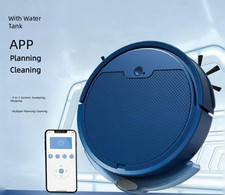 3-in-1 Sweeping, Vacuuming & Mopping Black Robot Vacuum Mop