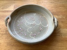 Studio Pottery Twist Handled Serving Dish Signed