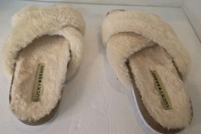Lucky Brand Marana Furry Slide Slipper in white/cream Box F