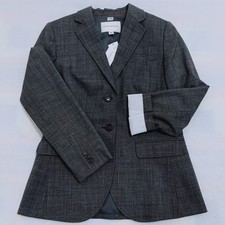 NWT Banana Republic Women 8 Grey 2-Button Wool Blend Blazer Jacket Professional