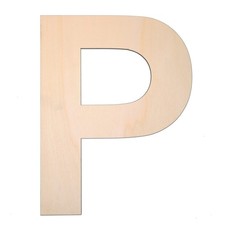 12 Inch Wooden Letter P, 1/4 Inch Thick Large Unfinished Wood Letter for DIY ...