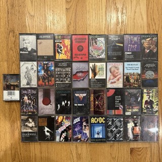 33 Vintage Rock Cassette Lot Pink Floyd Zeppelin Metallica AC/DC Van Halen GNR