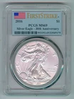 2016 U.S. SILVER AMERICAN EAGLE - KM#273 - 30TH ANNIVERSARY - PCGS - MS69