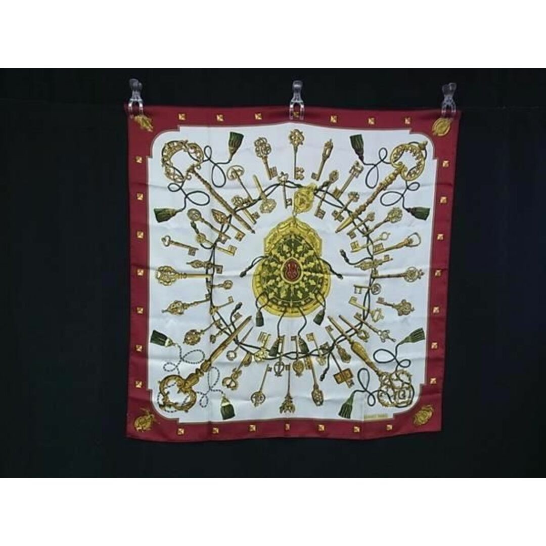 Hermes Les Cles 100 Silk Scarf Stole Shawl Bordeaux Key Pattern Carre90