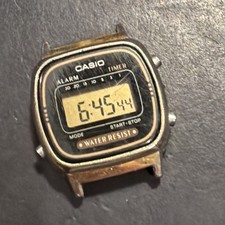 AB95 Casio LA670W Digital Watch Womens Silver Stainless Steel Alarm Timer As Is