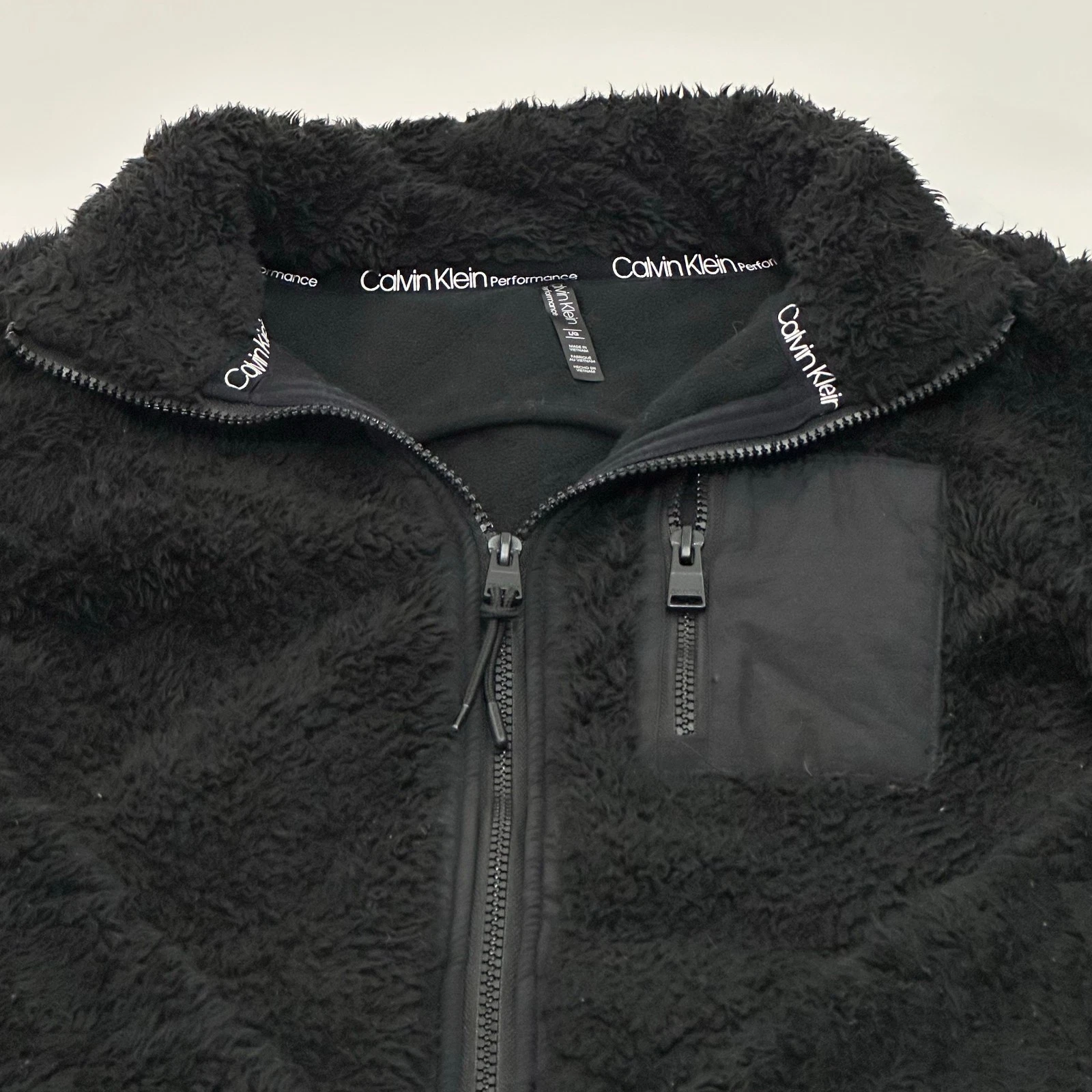 Calvin Klein Men's Sherpa Fleece Jacket Black Size L