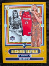 2025 Donruss WNBA Kiki Iriafen RC Franchise Features #18 Press Proof Gold 2/10