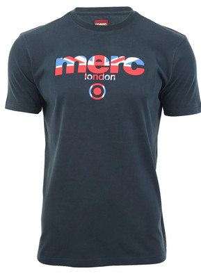 *SALE* HERREN MERC LONDON UNION JACK LOGO T-SHIRT BROADWELL LILA - GR. M