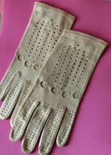 New Vintage Stock LADIES FOWNES DEER SKIN LEATHER DRIVING GLOVES SZ. M.  C