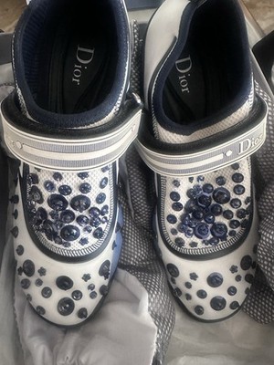 Christian Dior Fusion Strap Sneakers Women Blue and White Size US 9