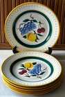 Set of 6 Vintage Stangl Pottery FRUIT Colorful 10" Dinner Plates  Hand Painted
