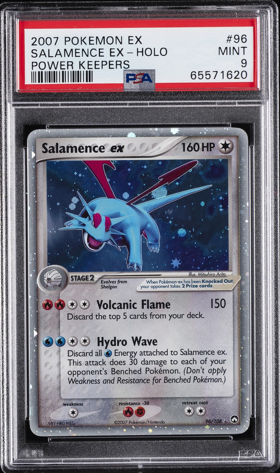 2007 POKEMON EX POWER KEEPERS #96 SALAMENCE EX-HOLO PSA 9