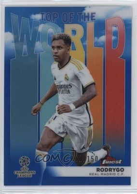 2023 Finest UEFA Club Competitions Top of the World Blue Refractor Rodrygo 1tg0