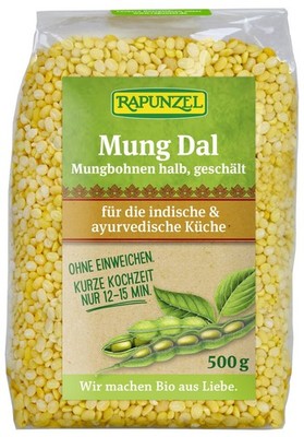 Rapunzel - Mung Dal Mungbohnen halb geschält (3x500g) Eintopf Bohnen