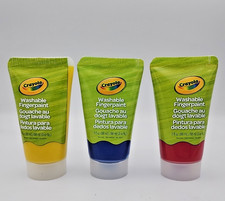 Crayola 1 Pk of 3 Washable Finger Paint Red Blue Yellow Sealed