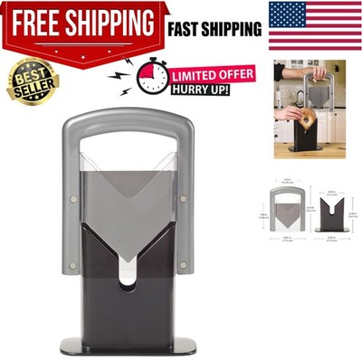 The  Bagel Guillotine Universal Slicer, Silver, 9.25-Inch - Effortless Stainl...