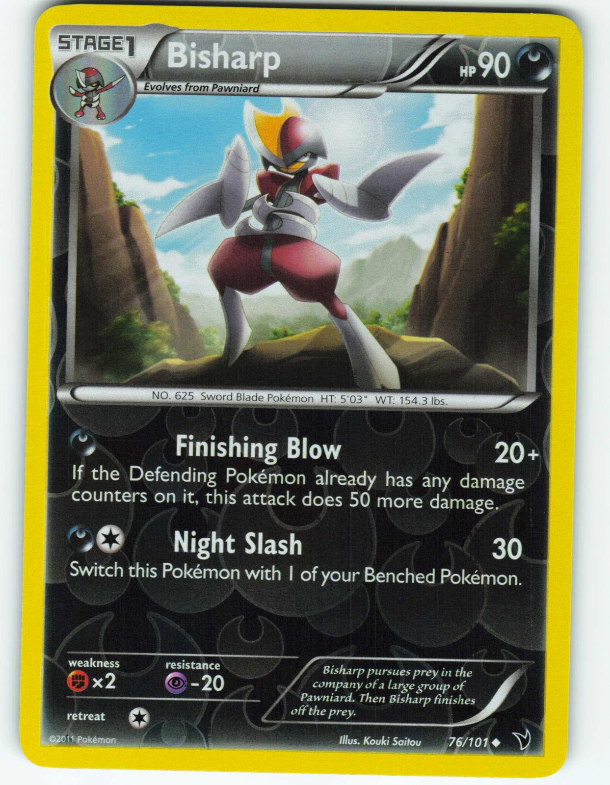 Bisharp - Reverse Holo - 76/101 Noble Victories - Pokémon TCG - 2011