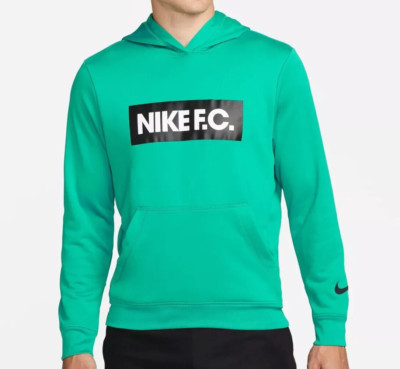 Nike Men's FC Libero Club L/S Neptune Green Soccer Training Hoodie DC9075-370 S