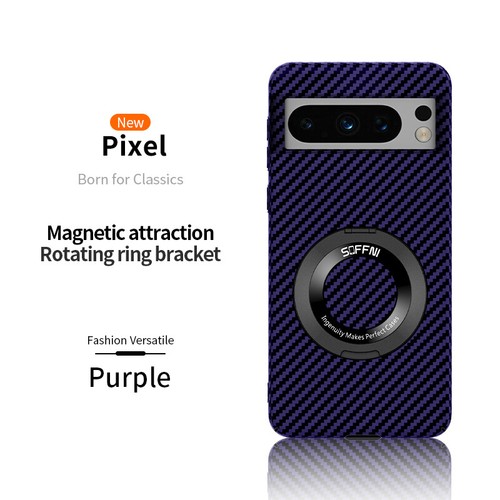 Magnet Charging Cover Thin Carbon Fiber Case+Ring Bracket for Google Pixel 7 8 9 - Picture 2 of 23