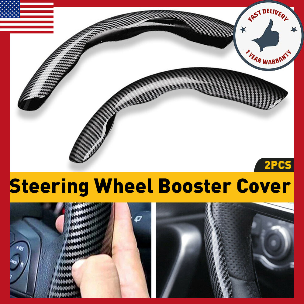 38cm Carbon Fiber Non-Slip Steering Wheel Cover Universal Car Accessory Booster
