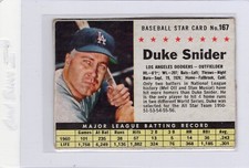 1961 Post #167 Duke Snider Los Angeles Dodgers No Creases