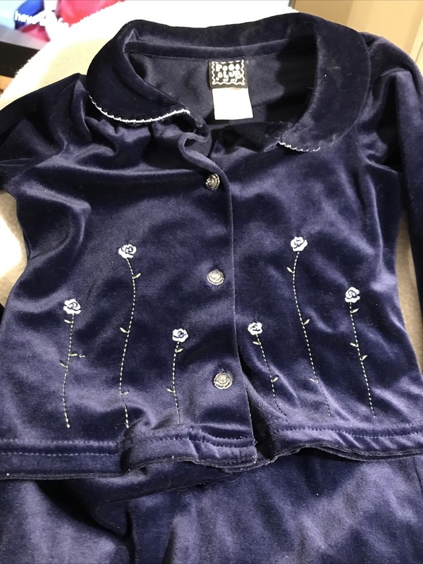 POGO CLUB OF NY GIRLS NAVY BLUE SKIRT JACKET L 6X EUC