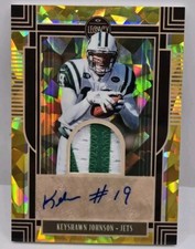 Keyshawn Johnson 2022 Panini Legacy Yellow Diamond Game Used Patch Auto /10 Jets