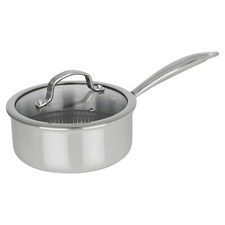 Hextec Non Stick Stainless Steel Aluminium Induction Cookware Tempered Glass Lid