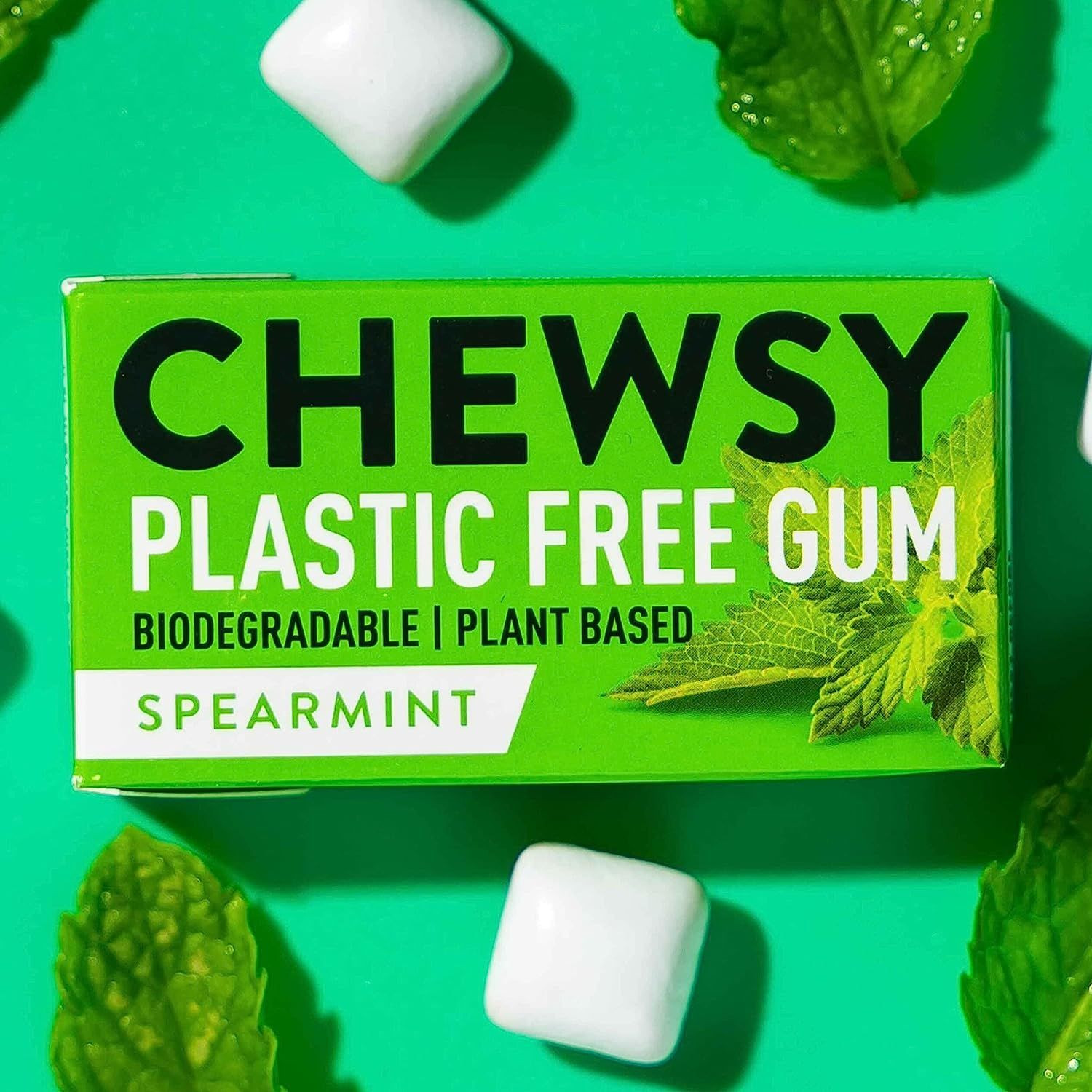 Chewsy Spearmint | Natural + Plastic-Free Chewing Gum | 120 Count (Pack of 1)