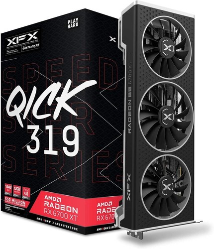 XFX SPEEDSTER QICK319 AMD Radeon RX 6700 XT BLACK Gaming GPU 12GB - RX-67XTYPBDP