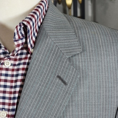 BACHRACH Men's Sport Coat Blazer Two Button Gray Striped Size 42L Made in ITALY - Picture 4 of 12